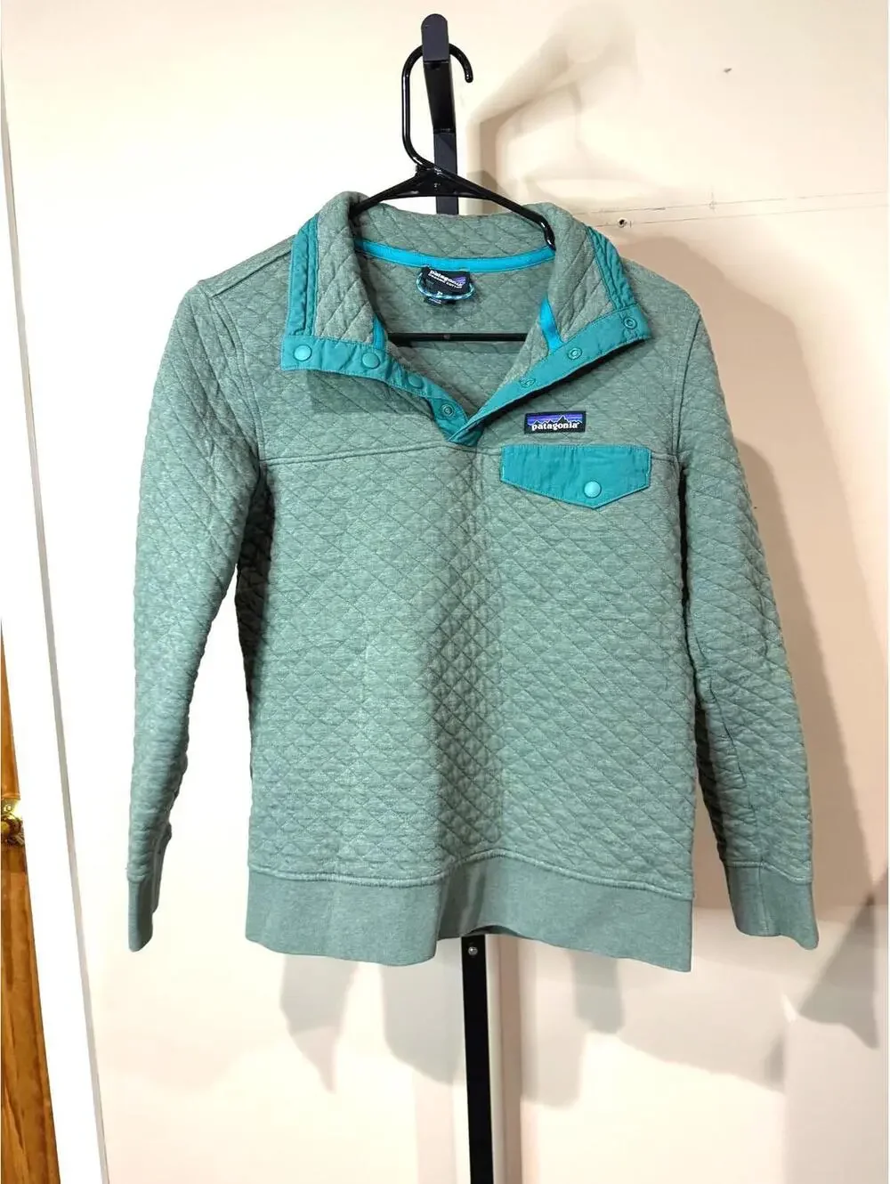 Patagonia Women's Green XS Quilted Pullover Jacket Organic Cotton